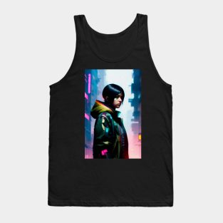 Abstract Cyberpunk Girl Tank Top